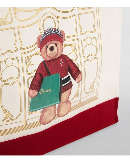 Harrods Christmas Bear 2023 Canvas Bag in Red | Lyst