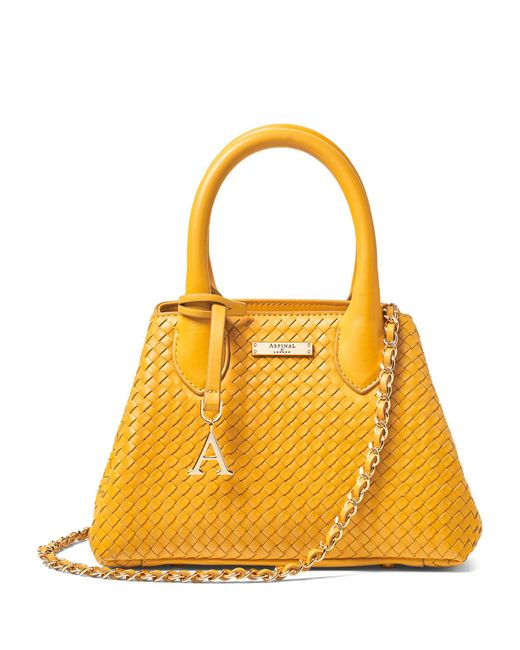 Aspinal of London Mini Leather Paris Bag in Yellow | Lyst