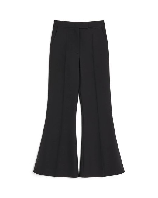 Valentino Black Virgin Wool Flared Tailored Trousers