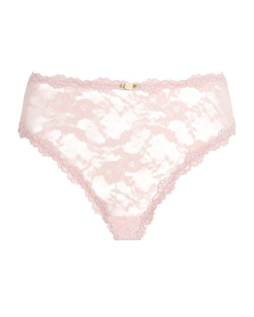 Skims Pink Stretch-Lace Briefs