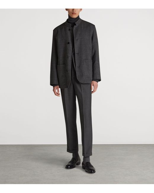 Dunhill Black Wool Reversible Double-Faced Driving Jacket for men