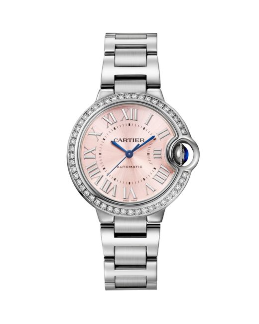 Cartier Stainless Steel And Diamond Ballon Bleu De Watch in Metallic