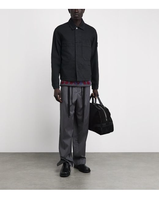 Stone Island Black Denim Coach Jacket for men