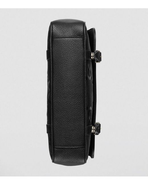 Gucci Black Medium Leather Jumbo Gg Messenger Bag for men