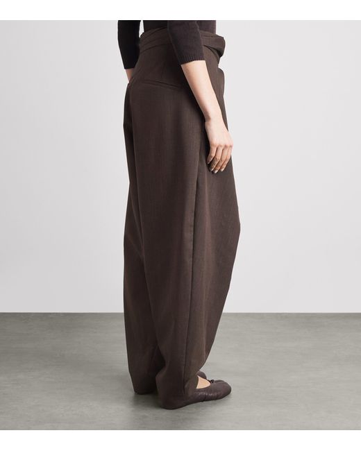 Rohe Brown Wool Sarong-Knot Trousers