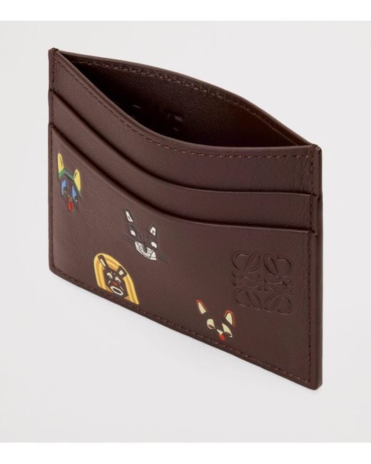 Loewe Brown X Louis Wain Leather Cats Card Holder