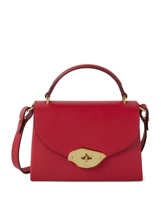 Mulberry Red Small Leather Lana Top-Handle Bag