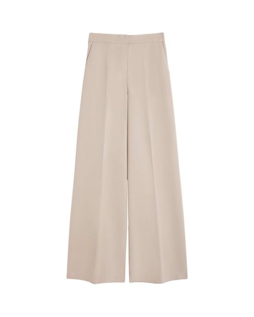 Max Mara Natural Jersey Wide-Leg Trousers