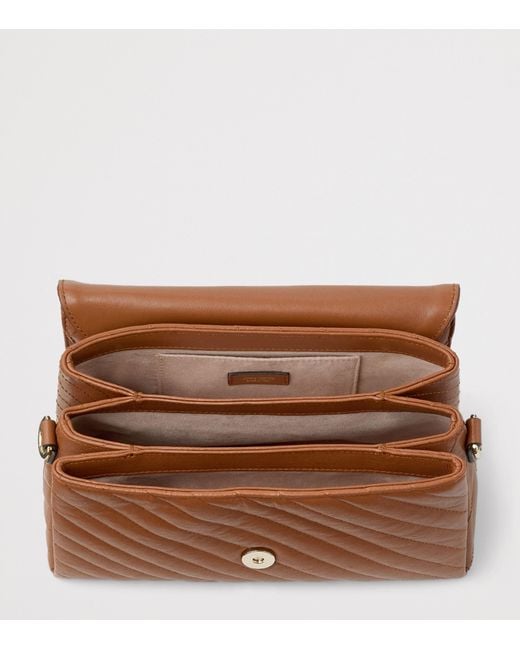 Jimmy Choo Brown Leather Curve Top-Handle Bag