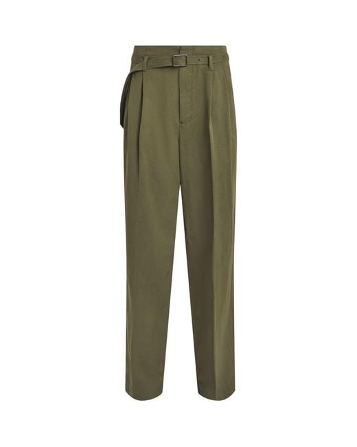 Polo Ralph Lauren Green Woven Belted Trousers