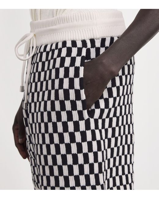 Amiri Black Mohair Checkerboard Shorts for men
