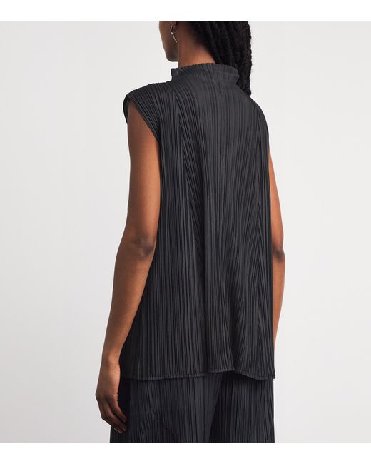 Pleats Please Issey Miyake Black Mellow Pleats Top