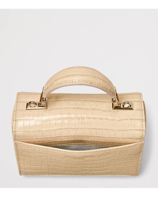 Aspinal Natural Mini Leather Mayfair Top-Handle Bag