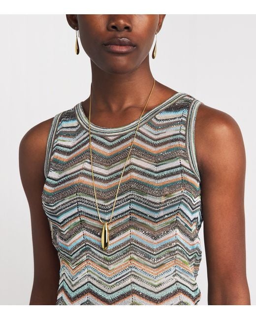 Missoni Gray Sequin Chevron Tank Top
