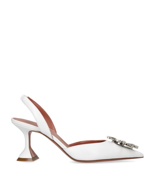 AMINA MUADDI Metallic Leather Begum Slingback Pumps 70
