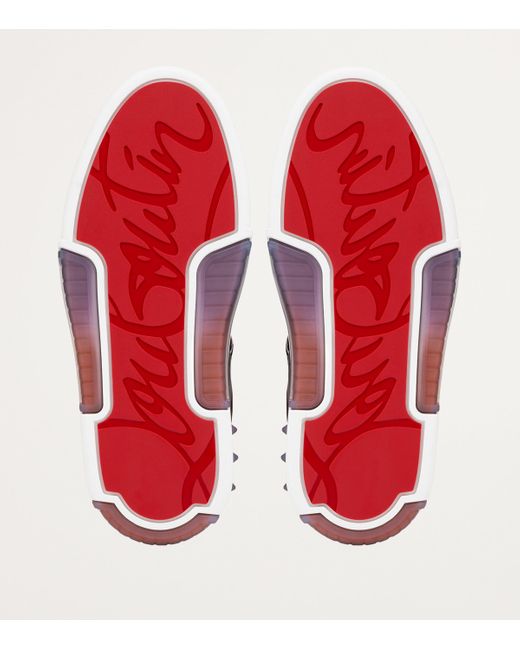 Christian Louboutin Red Astroloubi Leather Sneakers for men