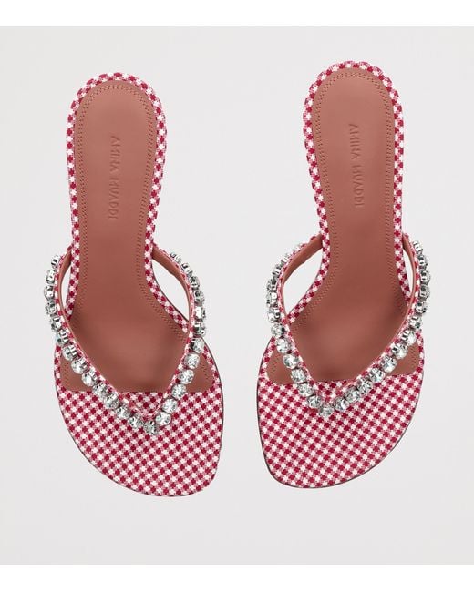 AMINA MUADDI Pink Embellished Gigi Thong Sandals 45