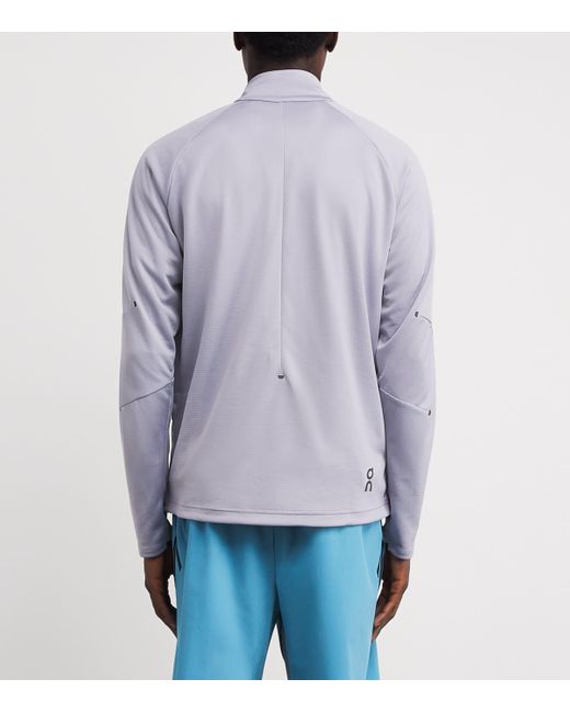 On Shoes Blue Climate Quarter-Zip Top for men