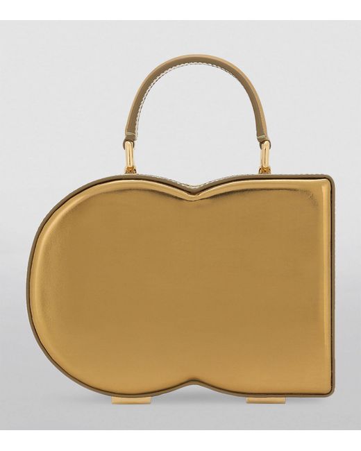 Dolce & Gabbana Natural Metallic Leather Logo Box Top-handle Bag