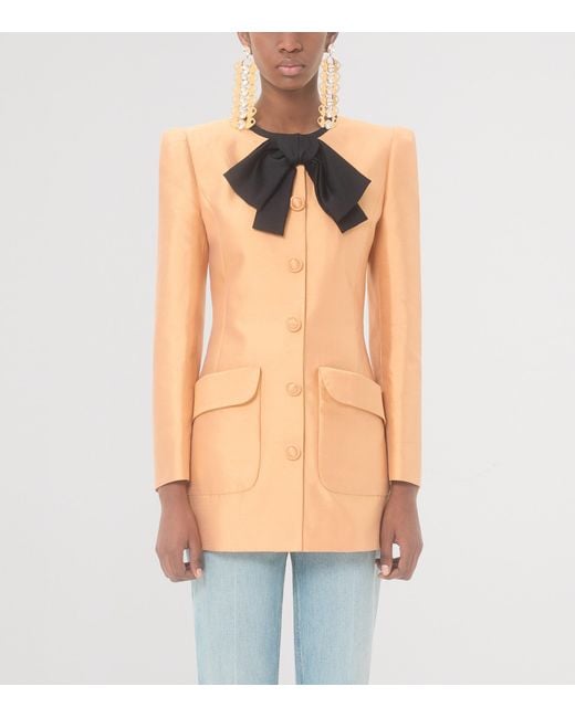 Valentino Orange Silk Bow-Tie Jacket