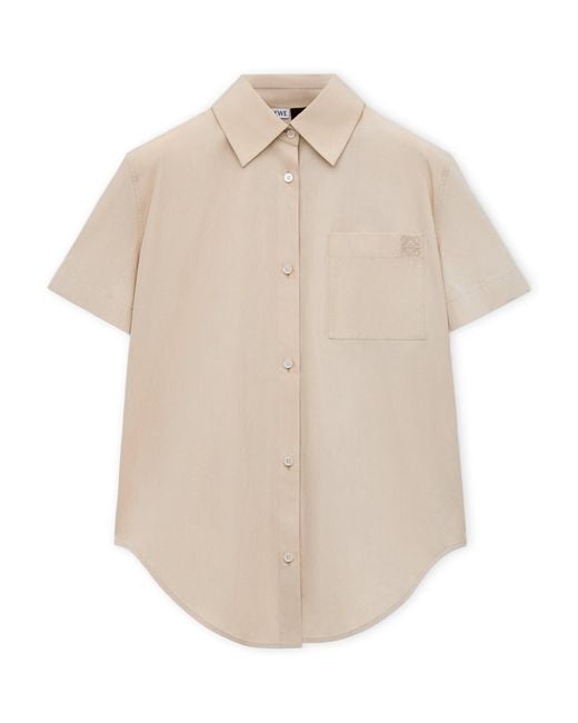 Loewe Natural X Paula's Ibiza Anagram Short-Sleeve Shirt