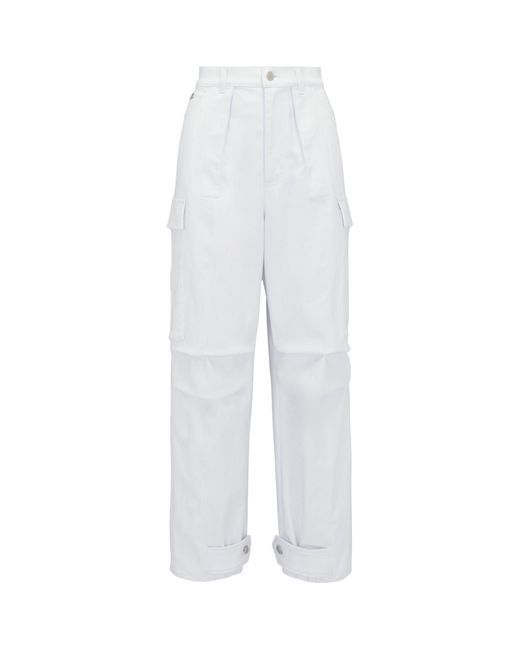 Alexander McQueen White Denim Cargo Trousers