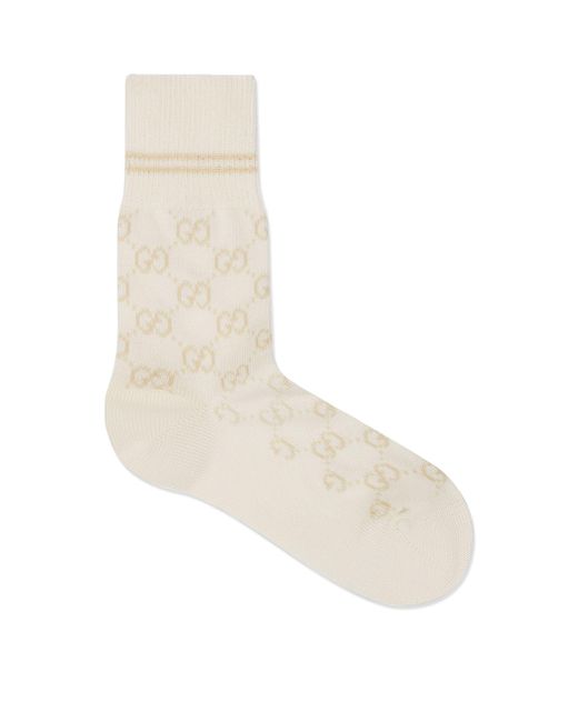 Gucci White Gg Monogram Socks for men