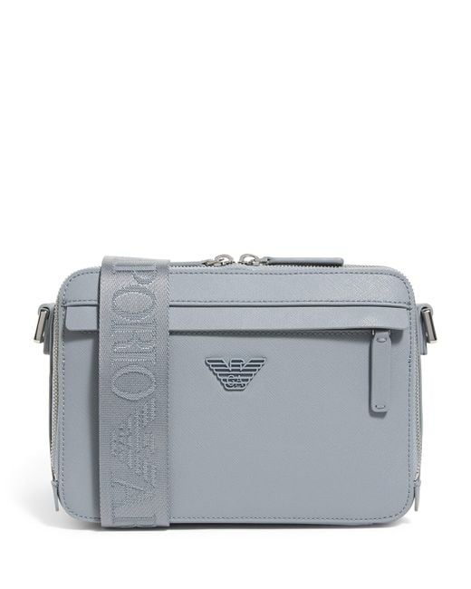 Emporio Armani Gray Logo Camera Cross-Body Bag for men
