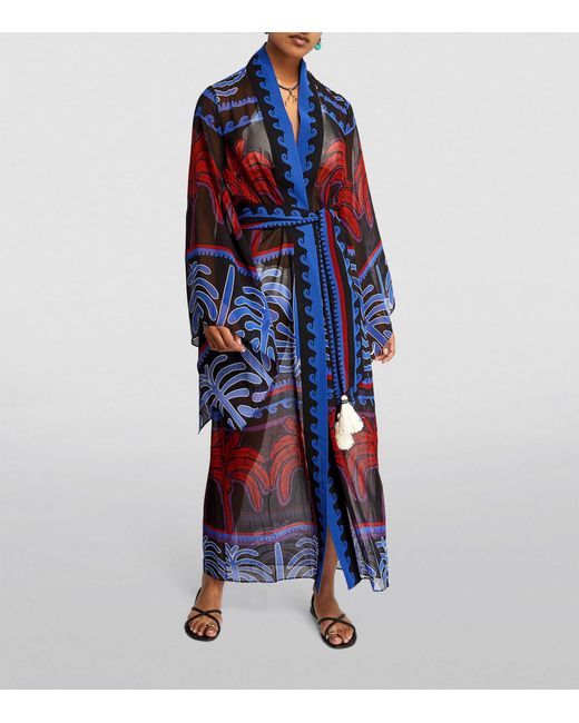 Johanna Ortiz Blue Twende Kimono Cover-up