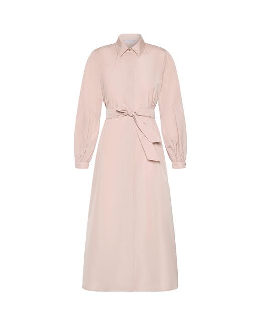 Max Mara Pink Taffeta Maxi Shirt Dress