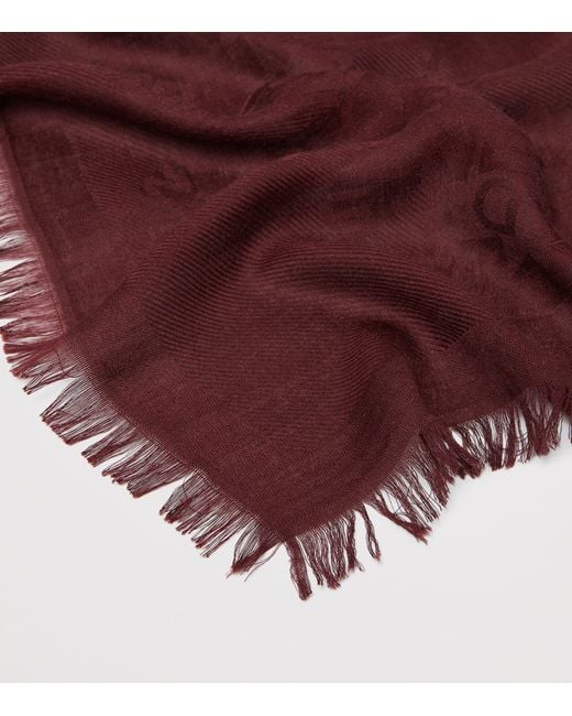 Weekend by Maxmara Purple Modal-Cashmere Logo Scarf