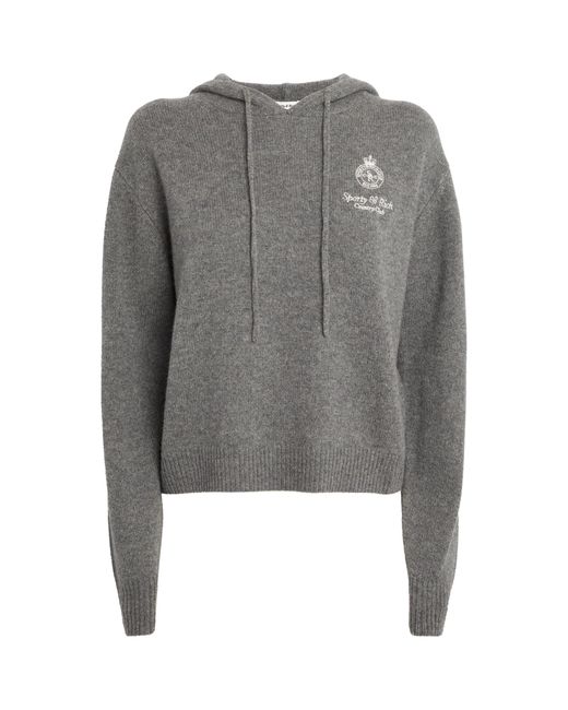 Sporty & Rich Gray Cashmere Crown Hoodie