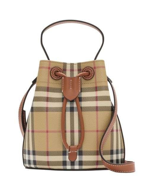 Burberry Brown Mini Check Bucket Bag