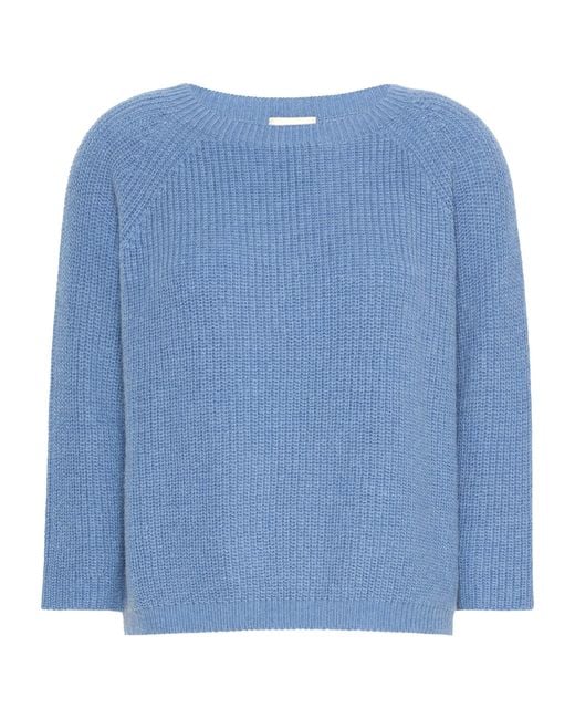 Weekend by Maxmara Blue Ribbed Round-Neck Sweater