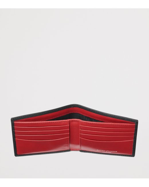 Aspinal Black Leather Bifold Wallet for men