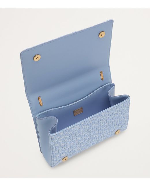 Dolce & Gabbana Blue Medium Bouclé Dg Girls Shoulder Bag