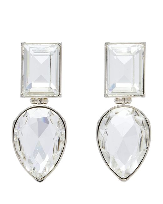 McQueen Metallic Embellished Drop Earrings for men