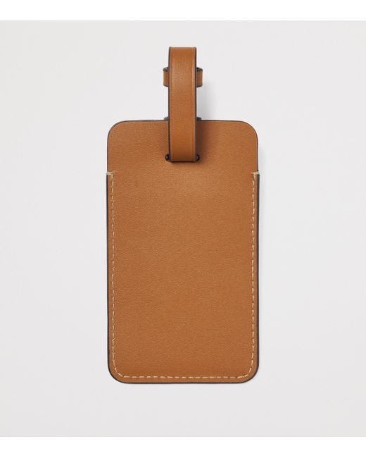 Aspinal Brown Leather Luggage Tag for men