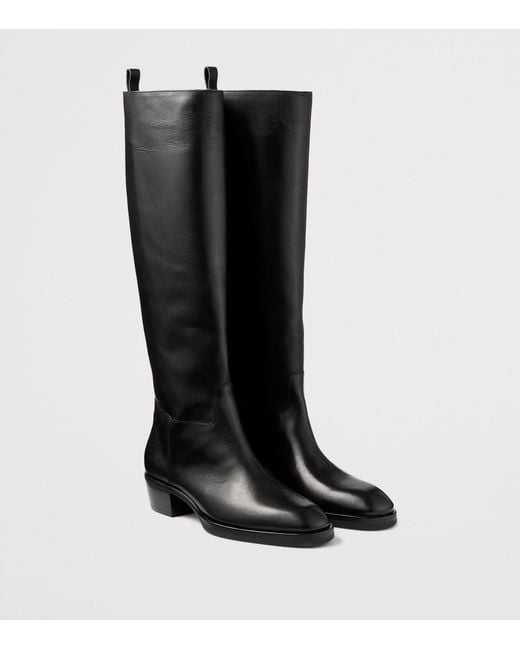 Jimmy Choo Black Mave 45 Leather Knee-High Boots