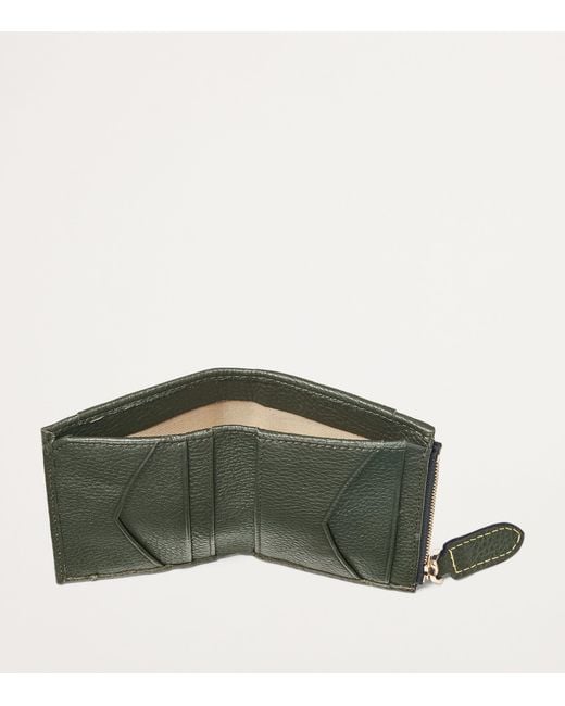 Aspinal Green Leather Hudson Coin And Card Holder