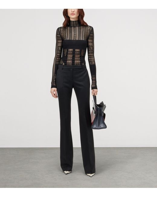 McQueen Black Wool Bootcut Trousers