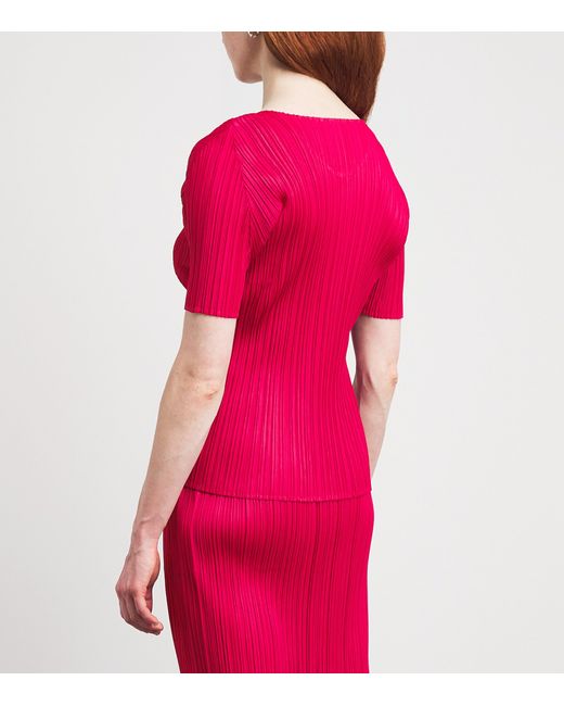 Pleats Please Issey Miyake Pink Short-Sleeve New Colorful Basics 4 Top