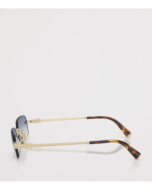 Miu Miu Blue Rectangular Mu B50S Sunglasses
