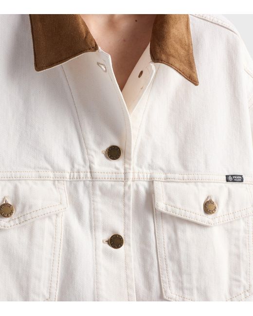 Prada White Blouson Denim Jacket