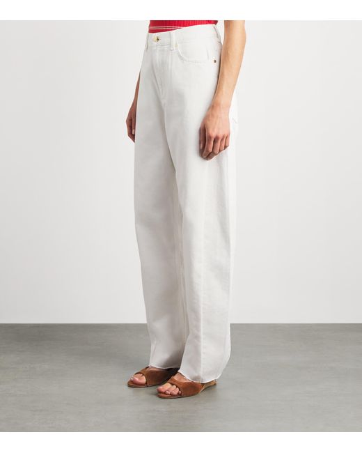 Sandro White Barrel Jeans
