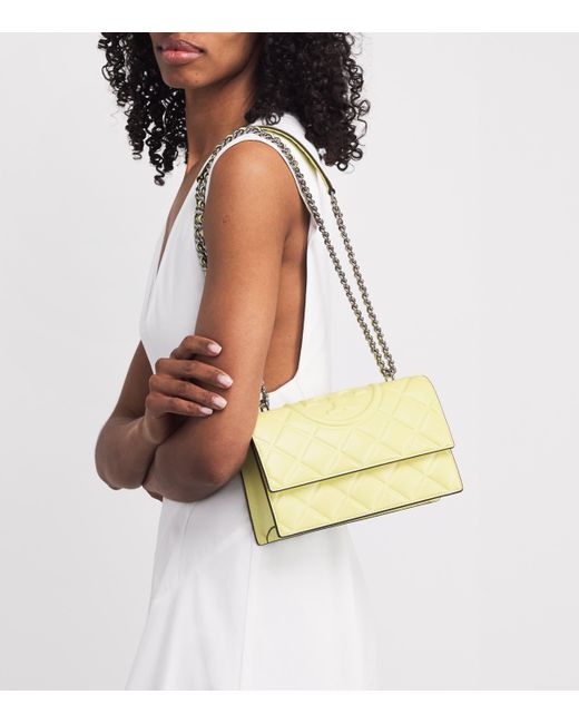 Tory Burch Metallic Small Leather Fleming Shoulder Bag