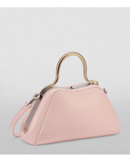 BVLGARI Pink Leather Serpentine Shoulder Bag