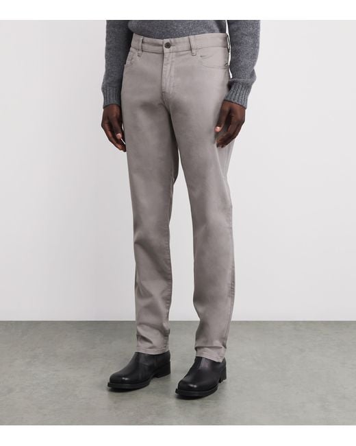 Vince Gray Cotton Twill Dylan Trousers for men