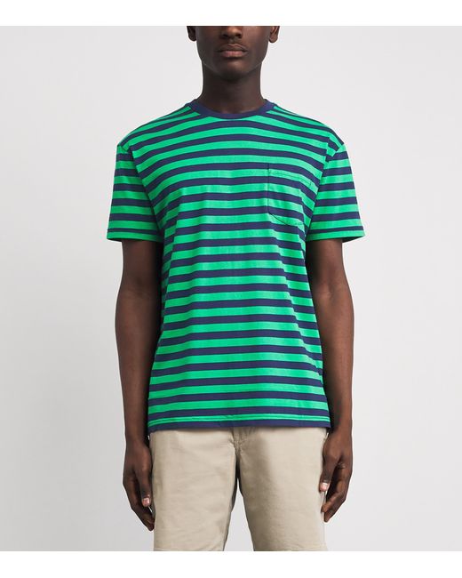 Polo Ralph Lauren Green Cotton Stripe Classic Fit T-Shirt for men