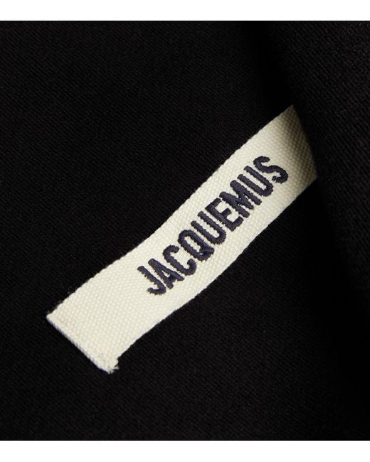 Jacquemus Black Organic Cotton Grosgrain Logo Hoodie for men